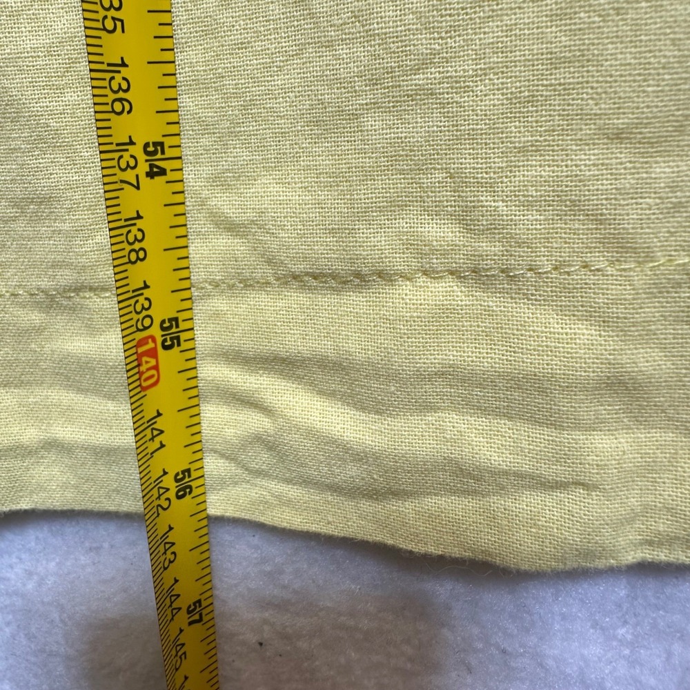 BIBI Overalls Womens M Wide Leg Cotton Linen Yellow Bib Jumpsuit Relaxed Loose - Picture 9 of 10